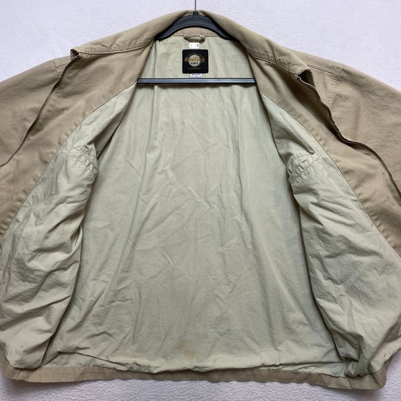 Vintage Hard Rock Cafe Jacket Mens Large Tan Full Zip Lined 90s Bomber - Picture 10 of 16